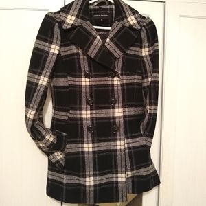 Steve Madden Wool Plaid Coat Small